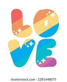 love text pride day icon isolated