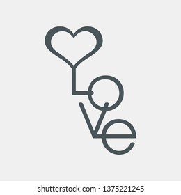 Love text quality vector illustration cut