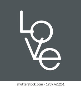 Love text quality vector illustration cut