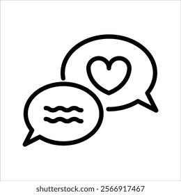 Love Text Simple line icon