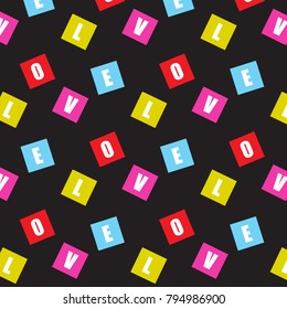 love text in square shape scattered pattern background vector illustration image