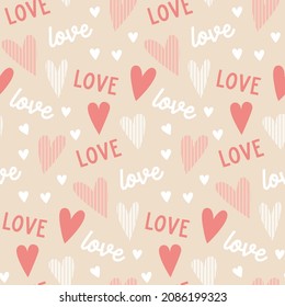Texto de amor. Dulce y transparente patrón romántico para el día de San Valentín, amor amor amor amor amor amor amor amor amor amor amor color rosa beige blanco pastel