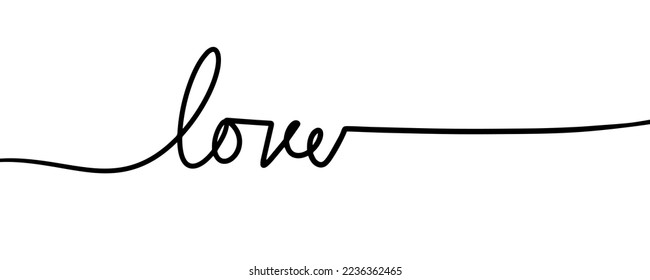 Amar texto tipografía línea arte banner diseño de fondo vector. 