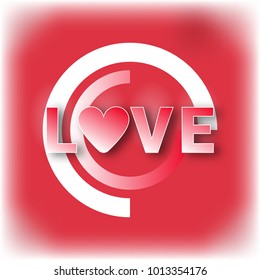 Love text. Valentine's day conception. Vector illustration