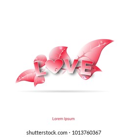 Love text. Valentine's day conception. Vector illustration