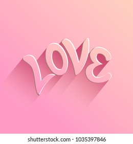 Love Text Vector Illustration.