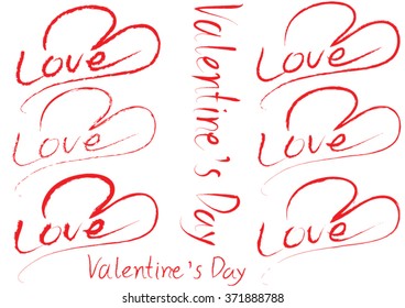 love text. Vector illustration drawn lettering