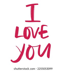 Love text vector lettering illustration