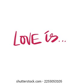 Love text vector lettering illustration