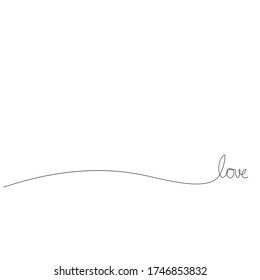 Dibujo manual de texto de amor en fondo blanco, ilustración vectorial