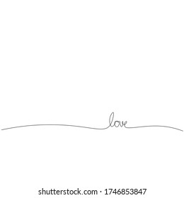 Dibujo manual de texto de amor en fondo blanco, ilustración vectorial