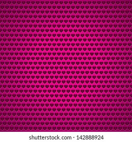 Love texture, pink background, holey surface, vector heart texture