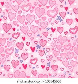 Love texture - seamless pattern with hearts