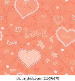 Love texture - seamless pattern with hearts