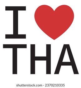Me encanta el vector de tipografía de Tailandia