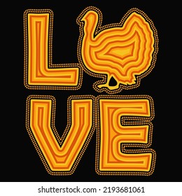 LOVE Thanksgiving Day t-shirt design vector.