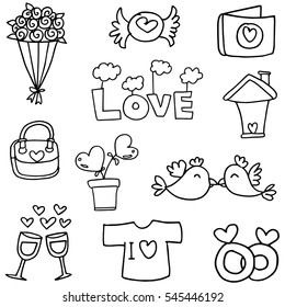 love theme hand draw of doodles