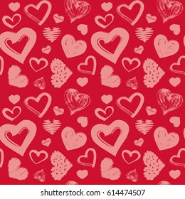 Love theme hearts valentine's day seamless pattern wallpaper background illustration vector