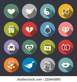 Love theme icon set