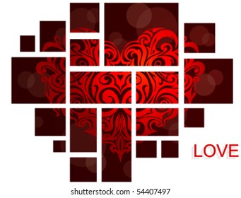 Love theme on greeting card