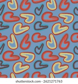love theme pattern image with beautiful colors and blue background