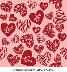 Love theme pattern, valentines day heart seamless design