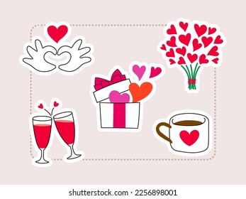 Pegatinas de temas de amor preparadas para los amantes y el día de San Valentín