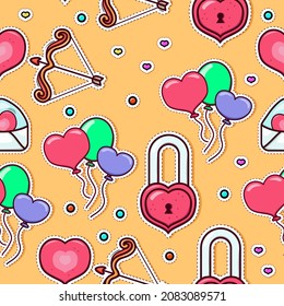 Love theme vector seamless pattern. For textile print, web, room wall decor and etc. Hand Drawn Free Vector.