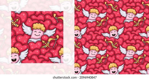 Love themed seamless doodle pattern for valentine's day and weddings | Pattern swatch included