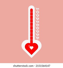 Love thermometer. Valentine's Day card element in simple flat style. Vector illustration.	
