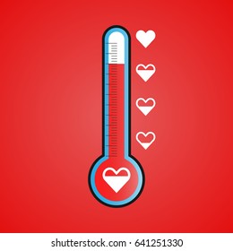 Love thermometer. Vector illustration