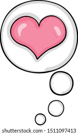 Love thought bubble with heart