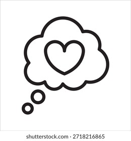 love thought simple line icon