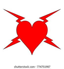 Love With Thunder Vector Isolated In White Background