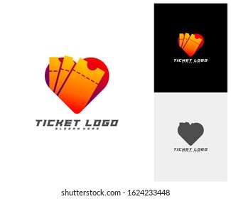 Love Ticket Creative logo concepts, abstract colorful icons, elements and symbols, template - Vector