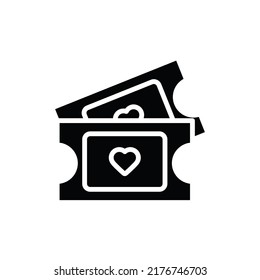 Ilustración vectorial de iconos rellenados con entradas de amor