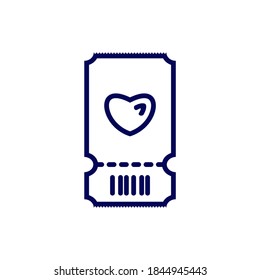 Love Ticket icon design logo vector template, Icon Symbol, Creative design concept