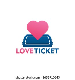 Love Ticket Logo Template Design