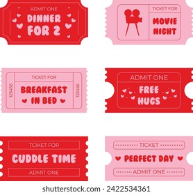 Love Tickets, Lovers, Coupon, Illustration