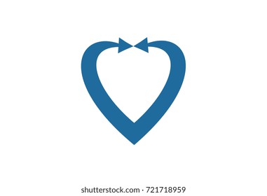 love tie flat logo concept