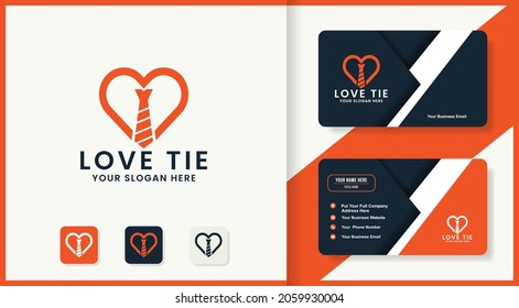 love tie logo design and business card