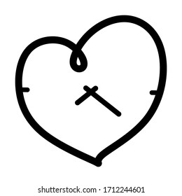 Tiempo de amor, reloj, icono de reloj. Concepto de elementos de diseño de la interfaz de usuario. Aplicación de cuenta regresiva digital, kit de interfaz de usuario, interfaz de reloj móvil.	