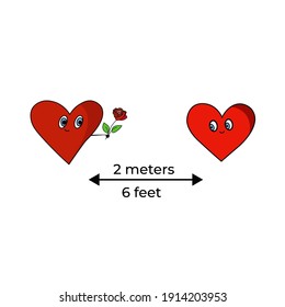 Amor en tiempos del coronavirus. Ilustración del vector