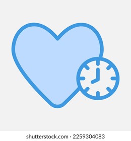 Love time icon in blue style, use for website mobile app presentation