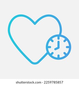 Love time icon in gradient style, use for website mobile app presentation