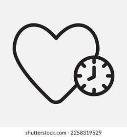 Love time icon in line style, use for website mobile app presentation