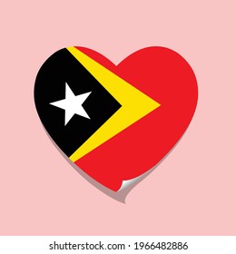 I love Timor Leste heart vector illustration