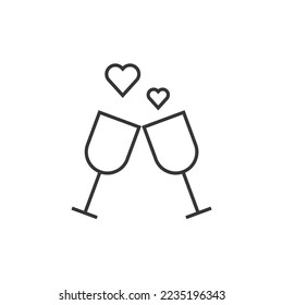 love toast wine vector icon romance ands valentine icon