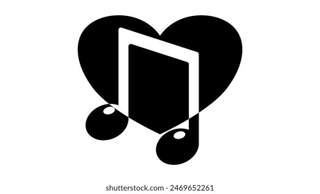 Love Tone Logo, black isolated silhouette