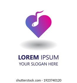 love and tone logo design template. modern style logo. romance music illustration vector.